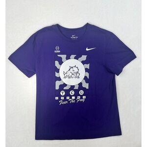 Texas Christian TCU Fear The Horned Frogs Football T-Shirt Sz Large